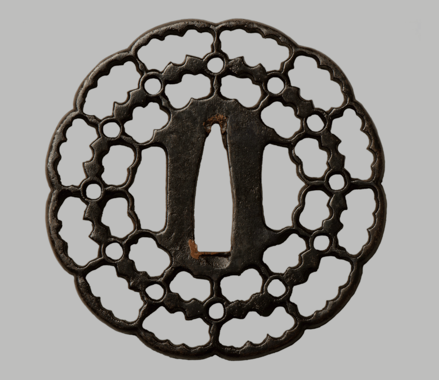 - Tsuba - Kyo Sukashi - antique Kyoto Japan NBTHK Hozon