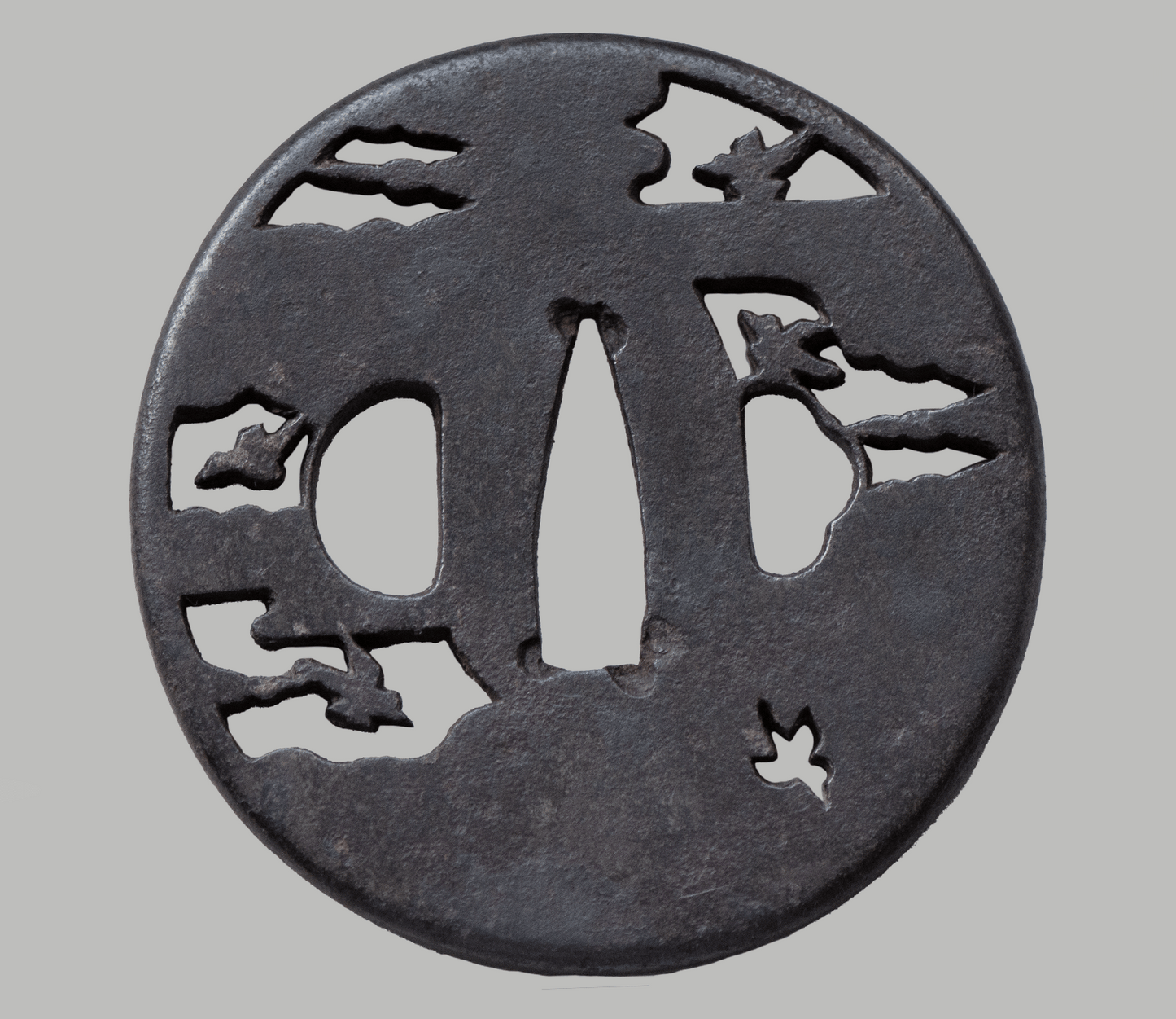 Tsuba - Akasaka IV Generation - Karigane, Nightsky, clouds