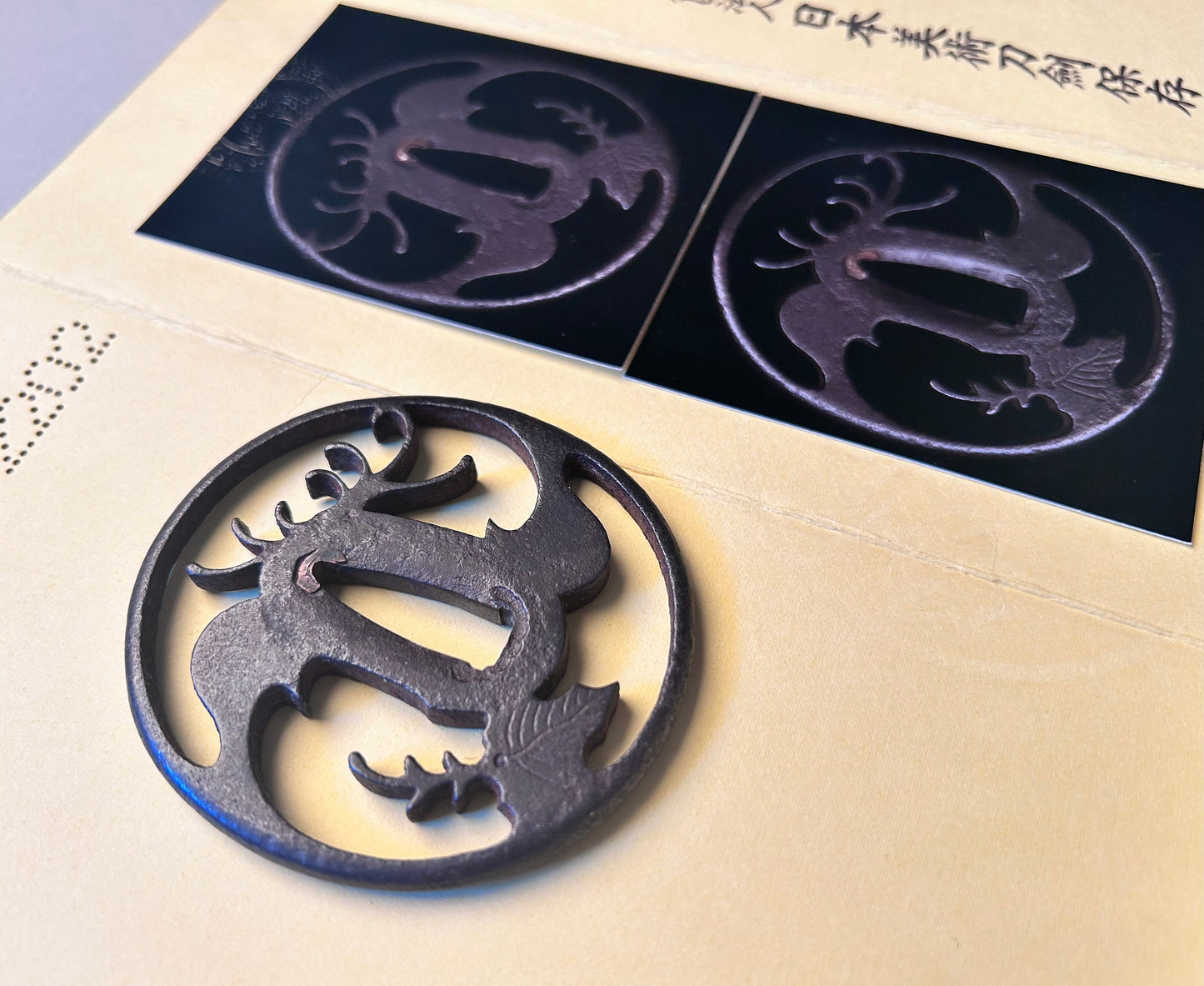 Tsuba - Akasaka Chrysanthenum - antique Edo Japan