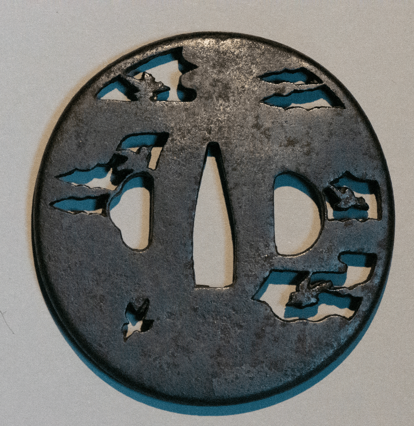 Tsuba - Akasaka IV Generation - Karigane, Nightsky, clouds