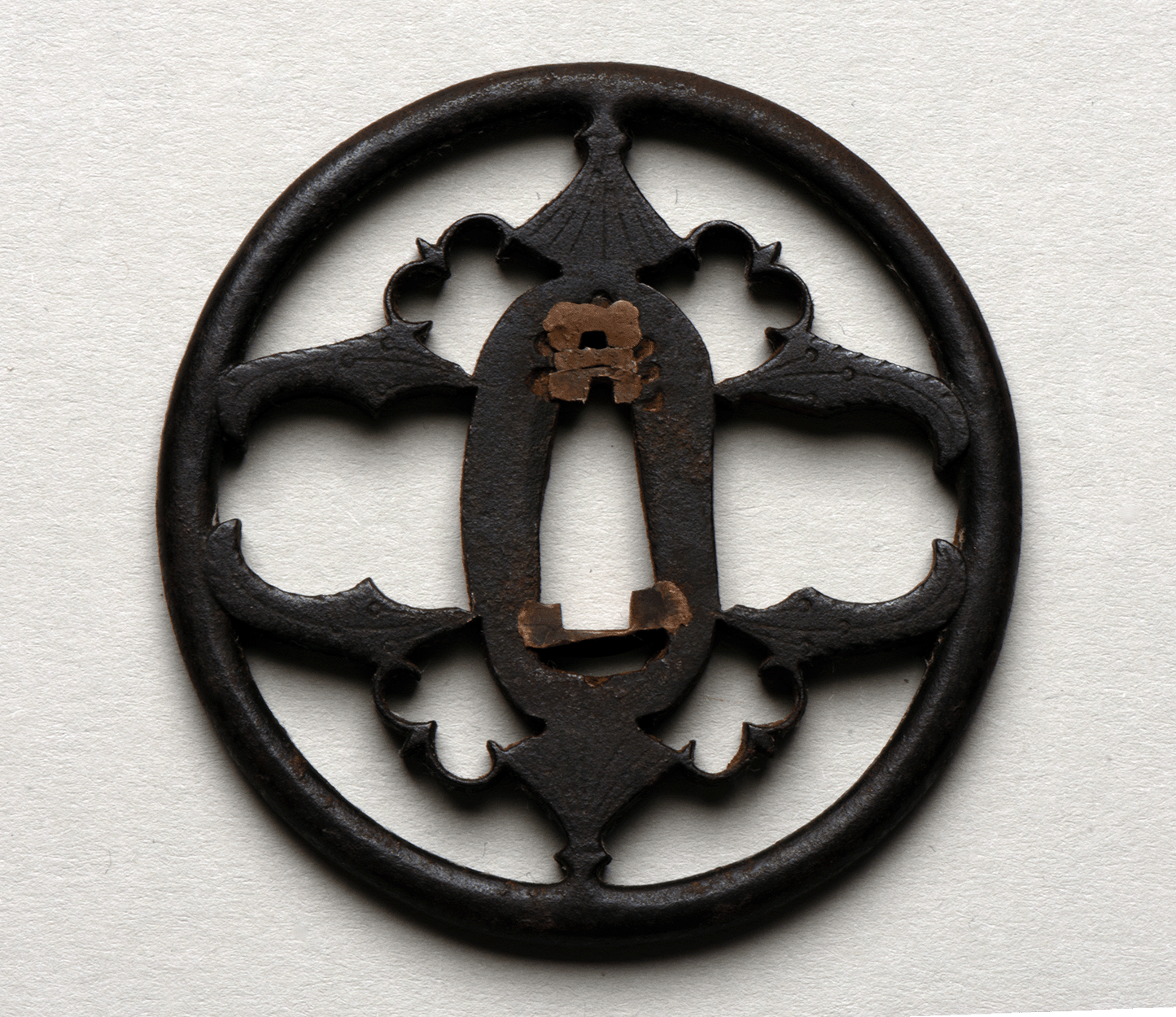 Tsuba - Akasaka fine work of Karigane and Myoga - antique Edo Japan