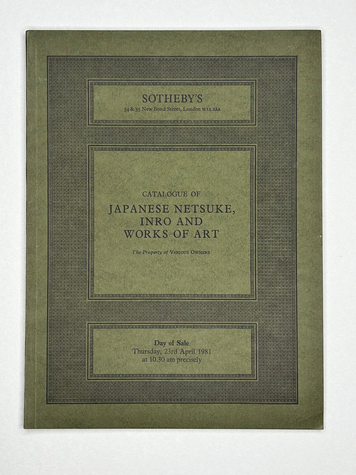x Books - 8x Sotheby & Co. Catalogue , Netsuke, Inro, Lacquer 1981