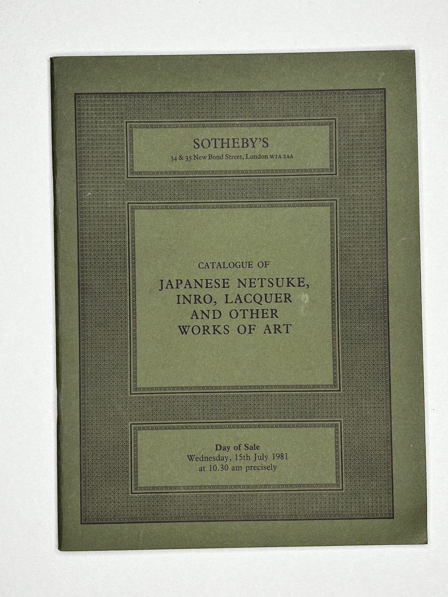 x Books - 8x Sotheby & Co. Catalogue , Netsuke, Inro, Lacquer 1981