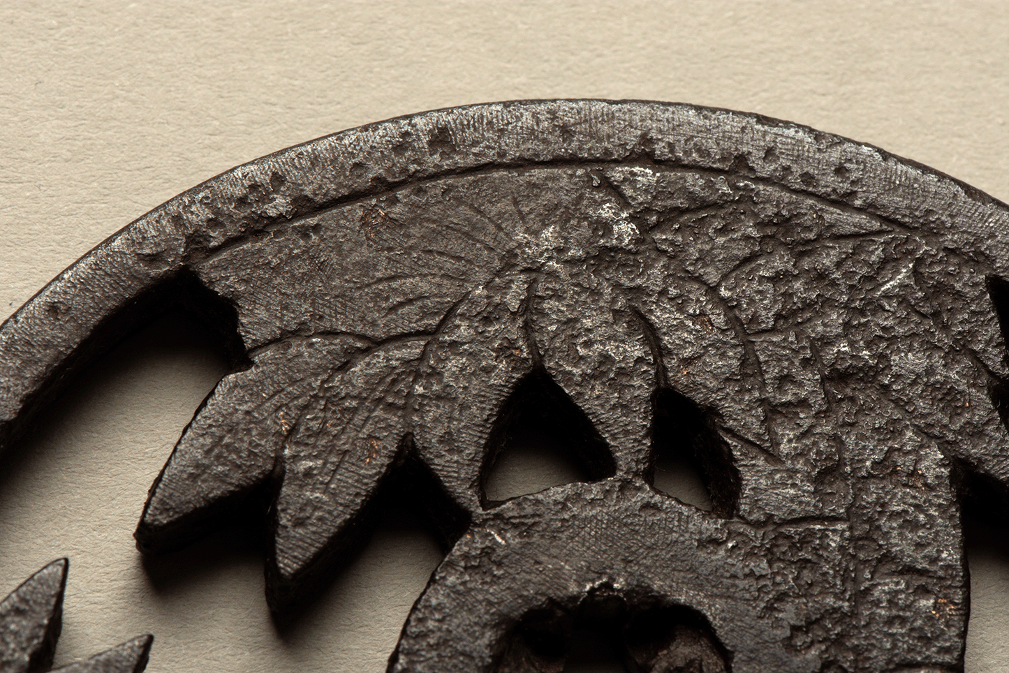 Tsuba - Sukashi - Snow on Bamboo - old Tsuba