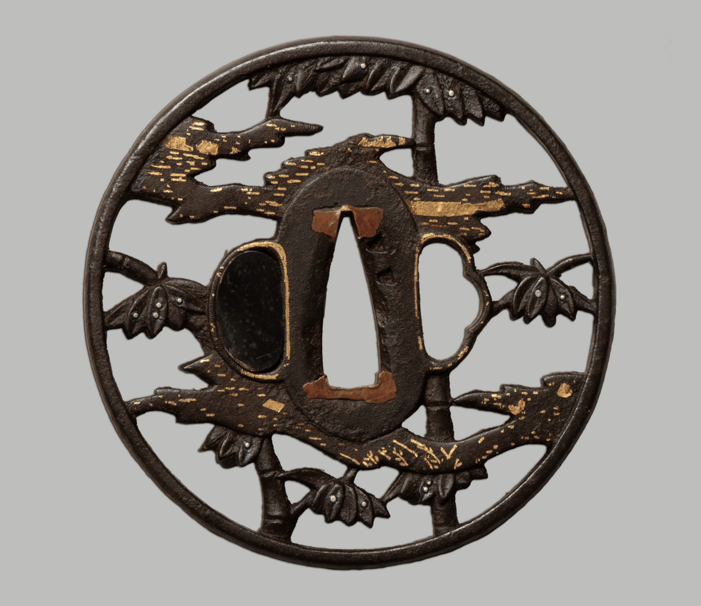 Tsuba - large Kyo Sukashi - 81,8 mm- bamboo groves
