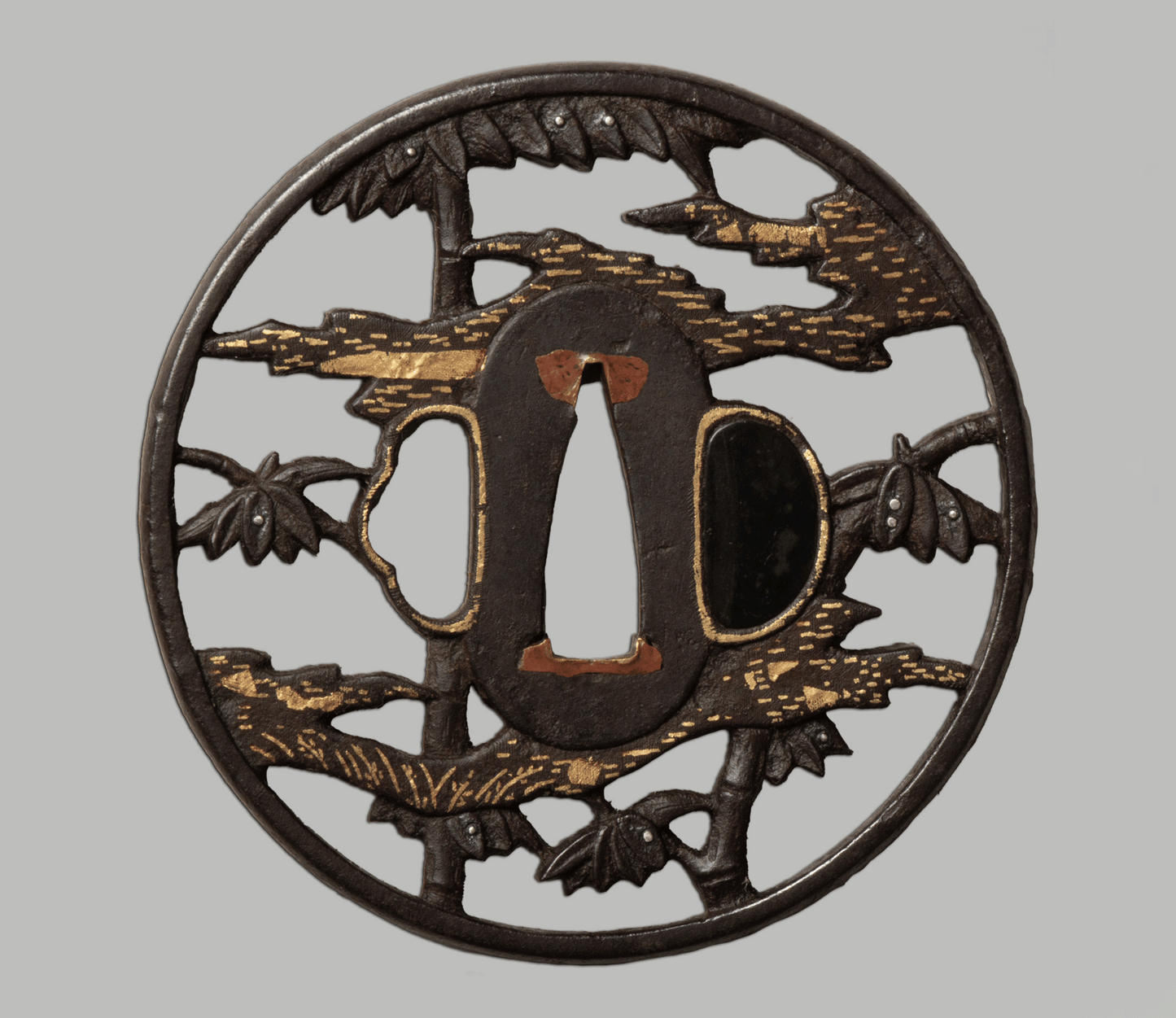 Tsuba - large Kyo Sukashi - 81,8 mm- bamboo groves