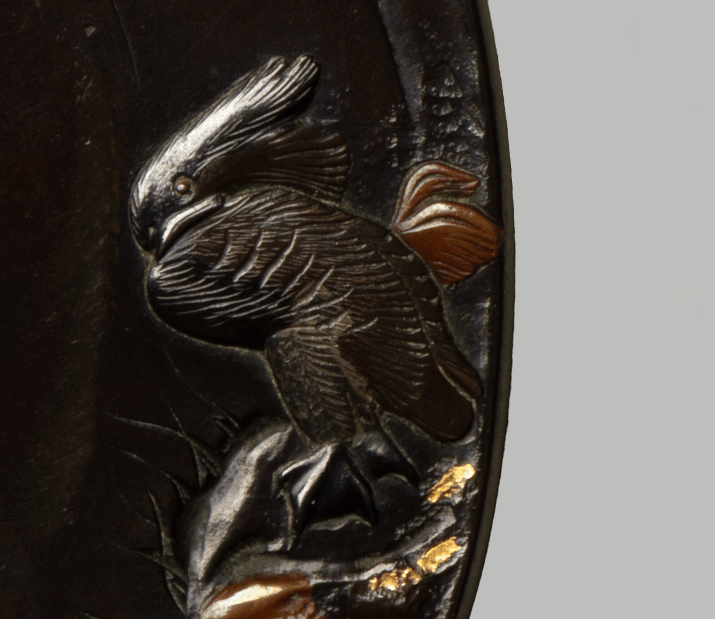 - Tsuba - Edo Mito 無銘(水戸) Willow and waterfowl - NBTHK Tokubetsu Hozon