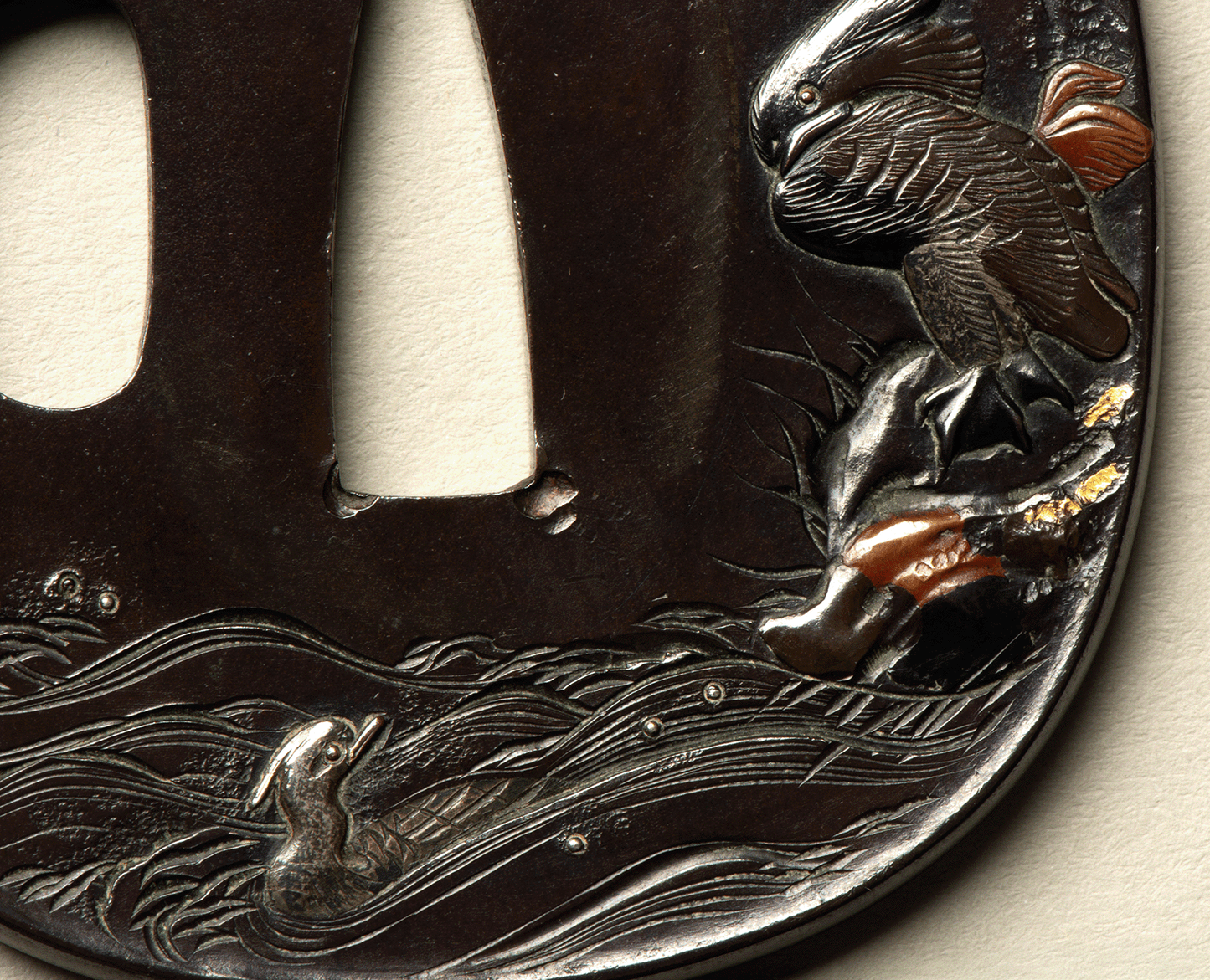 - Tsuba - Edo Mito 無銘(水戸) Willow and waterfowl - NBTHK Tokubetsu Hozon