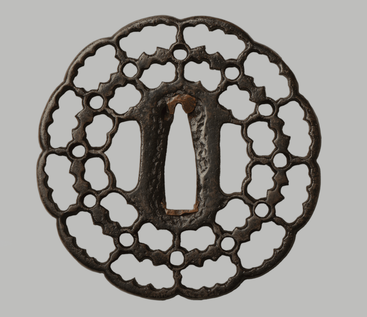 - Tsuba - Kyo Sukashi - antique Kyoto Japan NBTHK Hozon
