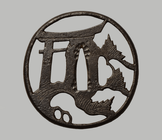 Tsuba - Akasaka Tetsu-chi Torii Tōru - 鉄地鳥居透赤坂鍔