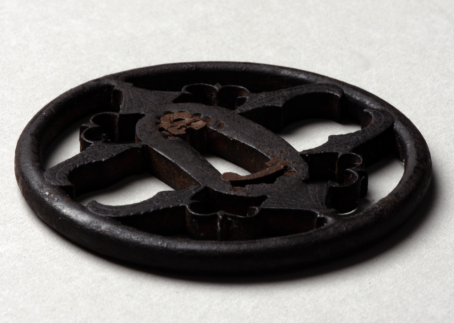 Tsuba - Akasaka fine work of Karigane and Myoga - antique Edo Japan