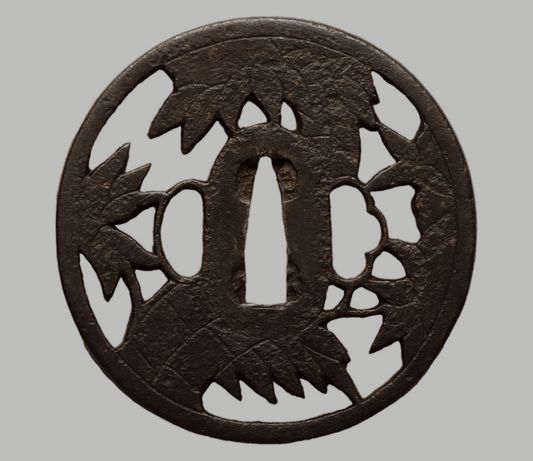 Tsuba - Sukashi - Snow on Bamboo - old Tsuba