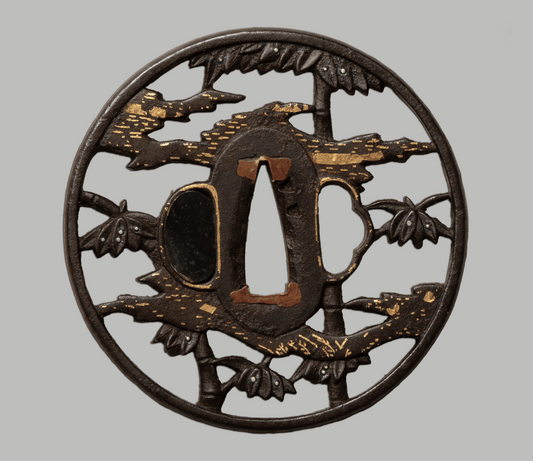 Tsuba - large Kyo Sukashi - 81,8 mm- bamboo groves