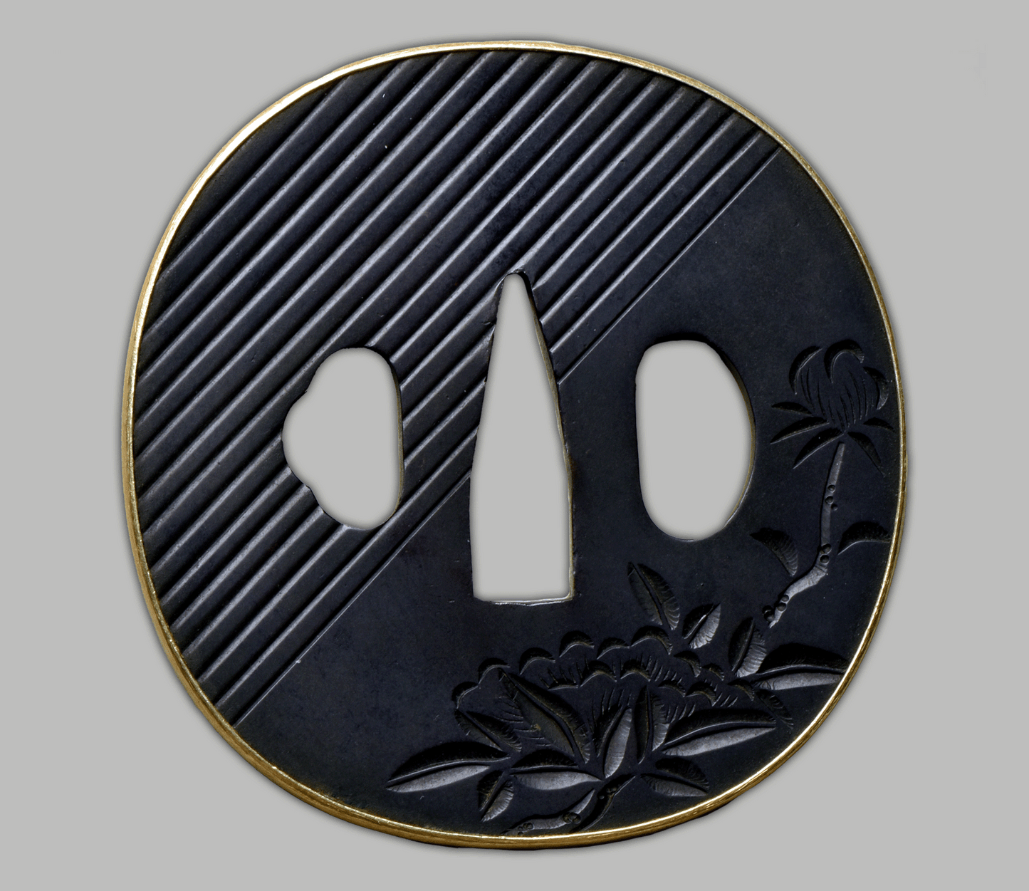 - Tsuba - Sochi (宗知) Taki jima - NBTHK Tokubetsu Kicho Hozon, Kanzan Sato Hakogaki